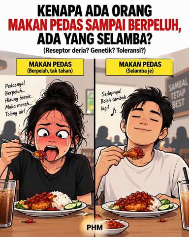 Kenapa ada orang selamba makan pedas ada yang berpeluh?