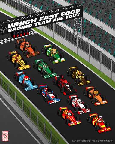 It's RACE WEEK! Getting hyped for this weekend! Which Fast Food racing team are you?