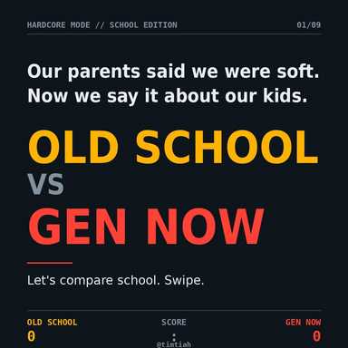 Old school vs Gen now