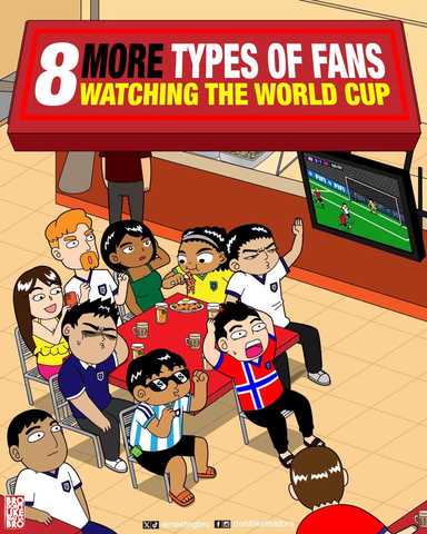 After some feedback, here are 8 MORE TYPES of World Cup fans!