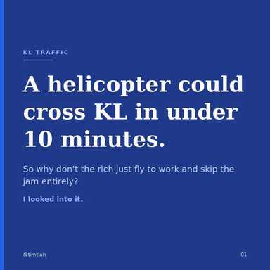 A helicopter could cross KL in under 10 minutes