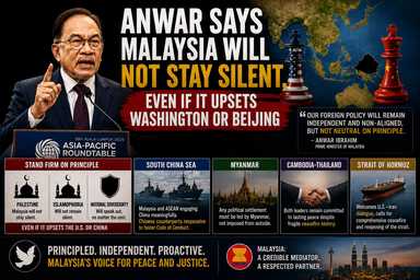 Anwar Says Malaysia Will Not Stay Silent, Even If It Upsets Washington or Beijing