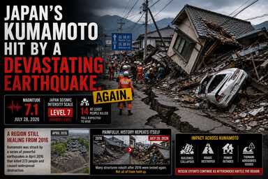 Japan's Kumamoto Hit By a Devastating Earthquake. Again.