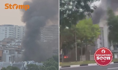 Thick black smoke rises for over 20 min after 3-storey Hougang house catches fire