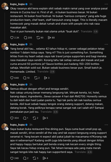 Pakai Baju Seksi Ketika Jual Pasta Amore In Cucina – “Nak Suruh Saya Pakai Jubah Ke?”