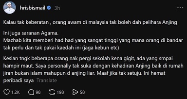 “Orang Awam Di Malaysia Dah Tak Boleh Pelihara Anjing” – PU Riz Cadang Larangan, Kaitkan Dengan Isu Keselamatan