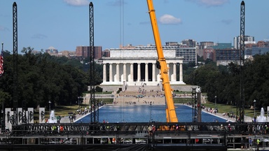 Liner of Trump’s reflecting pool was cut with sharp blade, National Park Service says