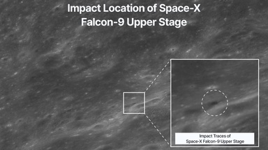 SpaceX rocket's impact crater on the moon spied by Korean lunar orbiter (photos)