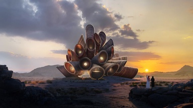 In the Saudi desert, Heatherwick Studio proposes a dramatic window on the universe