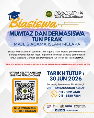Biasiswa Mumtaz & Dermasiswa Tun Perak MAIM 2026