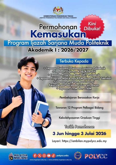 Permohonan Kemasukan Ijazah Sarjana Muda Politeknik 2026/2027