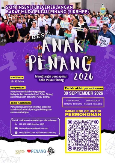 SIKBMPP – BEST! Anak Penang: Skim Insentif Kecemerlangan Bakat Muda Pulau Pinang