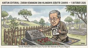 Tun Dr Mahathir Ziarah Pusara Tun Dr Hasmah di Pusara Negara