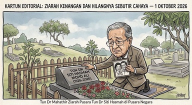 Tun Dr Mahathir Ziarah Pusara Tun Dr Hasmah di Pusara Negara