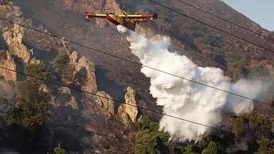 Italy's firefighting planes return home after summer battling blazes across Europe