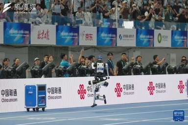 Beijing Watch | China's Humanoid Robots Beat Bolt, Then Crash at Finish