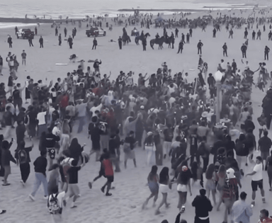 Chaos erupts on California beach as 400 arrested during 'TikTok takeover'
