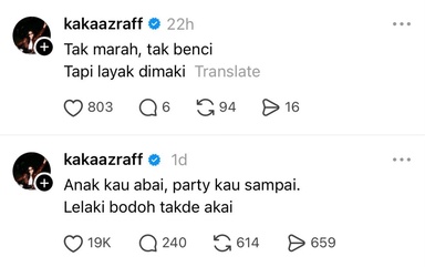 “Anak Kau Abai, Parti Kau Sampai” – Hantaran Kaka Azraff Undang Perhatian
