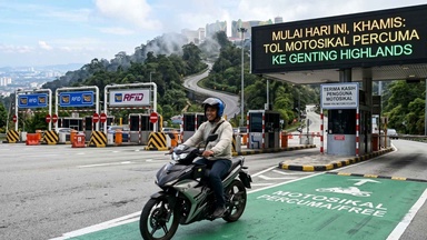 Sistem tol Genting Highlands membawa kelegaan kepada penunggang motosikal bermula Khamis.
