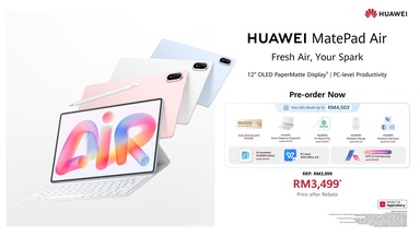 HUAWEI MATEPAD AIR LAUNCHES AT RM3,999, REDEFINING PC-LIKE AI PRODUCTIVITY WITH ULTRA-THIN DESIGN