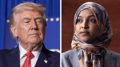 Trump calls Omar ‘totally crooked’ in first remarks on raid
