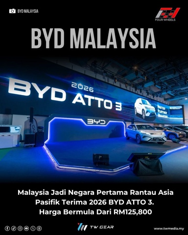 Malaysia Jadi Negara Pertama Rantau Asia Pasifik Terima 2026 BYD ATTO 3. Harga Bermula Dari RM125,800
