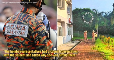19yo Student Sits on Serdang Hostel Ledge After Anxiety Attack, Friend Stays by Her Side Until Bomba Arrive