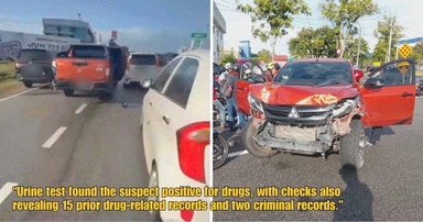 Pickup Truck Driver in Viral Penang Rampage Found with Drugs & Has 17 Criminal Records, Remanded 4 Days