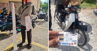 Kedah JPJ Fines 2 Rohingya Men & Seizes Their Motorbikes, Summons Slip is So Long It Reaches the Floor