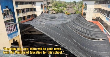 Roof Request Left Unanswered by MOE for Years, M’sian School Installs Own Net Shade Over Assembly Ground