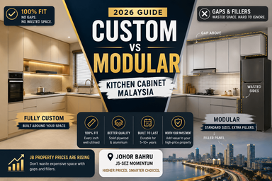 Custom Kitchen Cabinet vs Modular in Malaysia: Why 100% Fit Wins in 2026