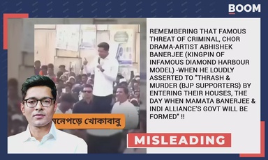 Cropped Video Shared As Abhishek Banerjee Threatening BJP Supporters In Bengal