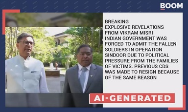 Video Of Foreign Sec Statement On Op Sindoor Casualties Is A Deepfake