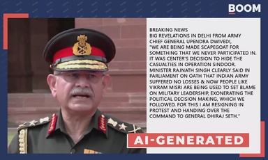 Videos of Indian Army Chiefs Criticising Withholding Of Op Sindoor Deaths Are Deepfakes