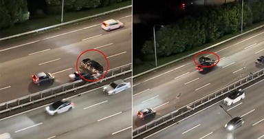 Driver suffers minor injuries after car struck repeatedly