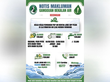 35,000 pengguna di Kelantan putus bekalan air 10 hari