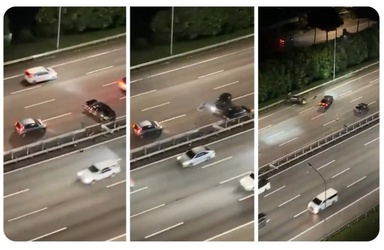 Police arrest Proton Inspira driver after viral three-vehicle crash on NKVE