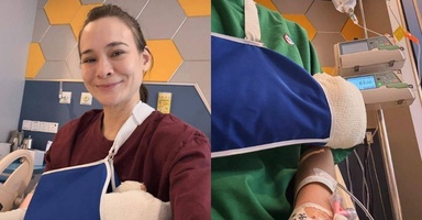5 jari kanan kena jahit! Aishah Sinclair masuk hospital lepas kemalangan guna chopper. Pantang kopi 2 bulan
