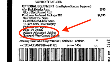 Dodge’s ‘Attitude Adjustment’ Is an Actual line Item on the Charger’s Window Sticker