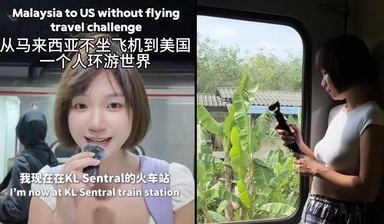 [Watch] Malaysian Woman Quits Job, Takes Train To America