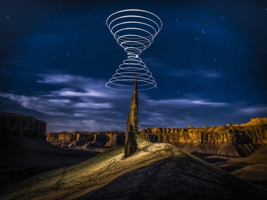 Elliot McGucken Suspends Einstein’s ‘Light Cones’ Over Desert Expanses