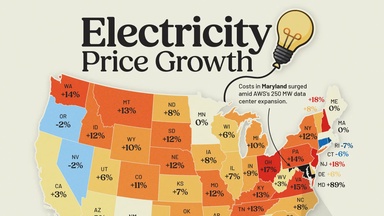 Mapped: Where Electricity Prices Jumped the Most in America
