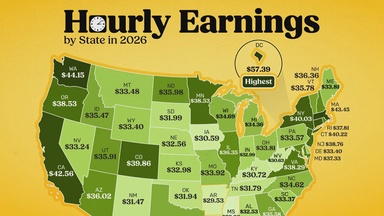 Mapped: Where Americans Earn the Most Per Hour in 2026