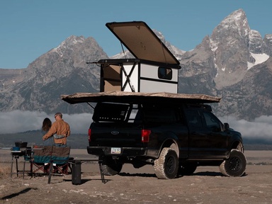 Mohab Altus quick-deploy hardshell rooftop tent turns any rugged truck into comfy, all-season camping rig