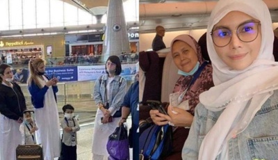 Image from: Wrong gender outfit misconduct, Sajat claims the action of wearing 'telekung' was under the Saudi authority order.