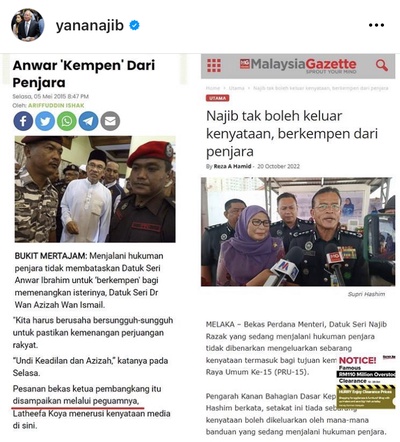 Image from: “If Anwar can campaign from prison, why can’t my daddy?” - Najib’s daughter #GE15