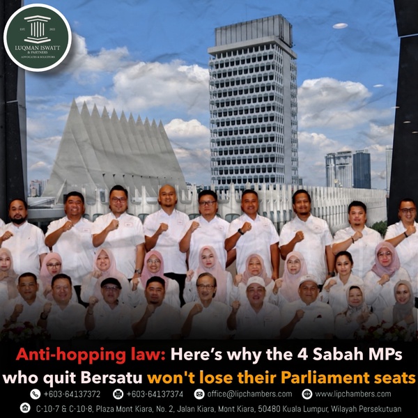 Image from: Anti-Hopping Law: Here’s why the 4 Sabah MPs who quit Bersatu won’t lose their Parliament seats