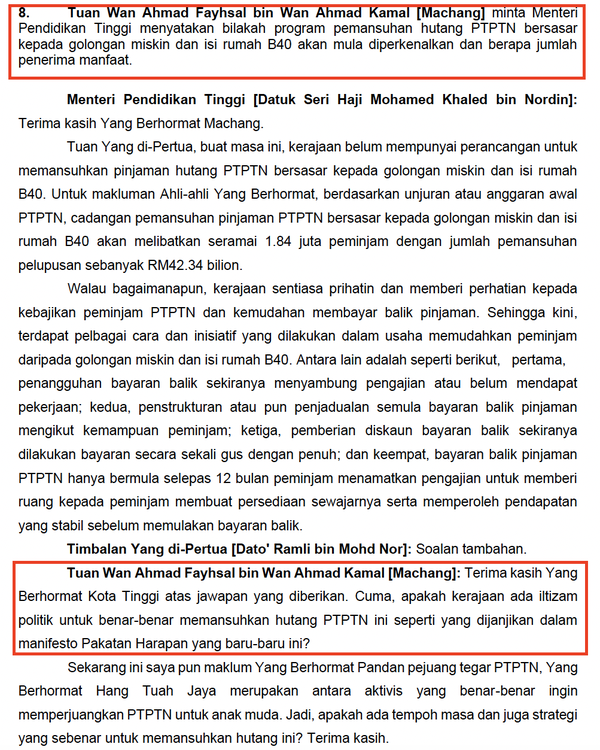 Image from: Here’s why Rafizi and PH can’t sue Wan Fayhsal over his PTPTN remarks in Parliament