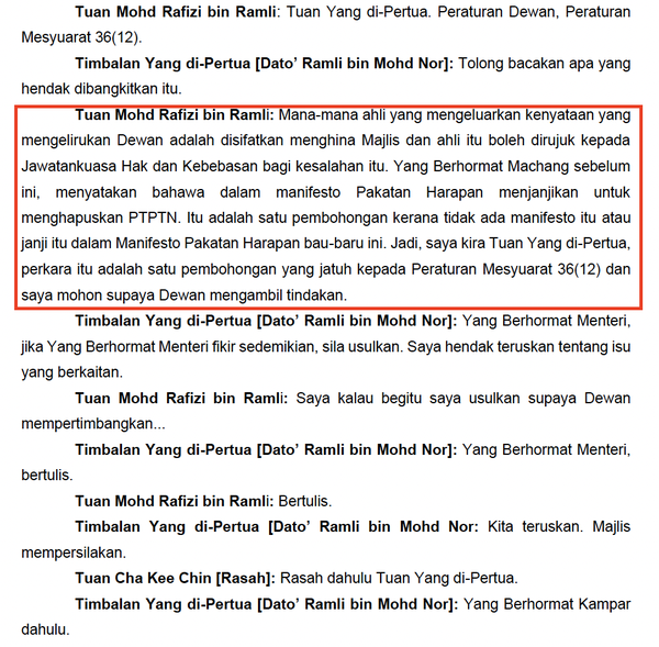 Image from: Here’s why Rafizi and PH can’t sue Wan Fayhsal over his PTPTN remarks in Parliament