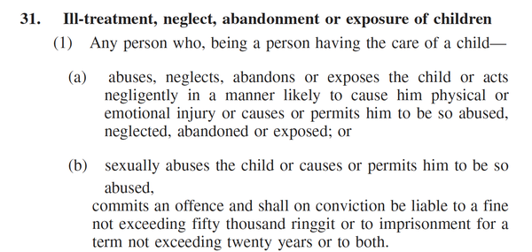 Image from: Child neglect: Parents of the 2 minors who crashed a car in Langkawi face up to 20-year jail, RM20k fine or both